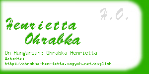 henrietta ohrabka business card